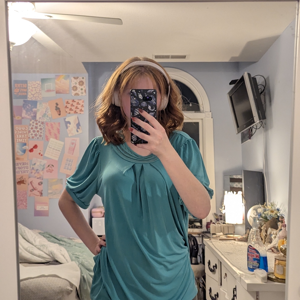 Teal Short Sleeve Top